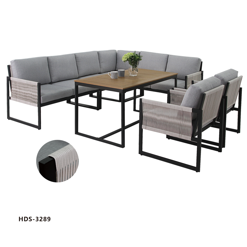 HDS-3289(7pcs steel sofa set)